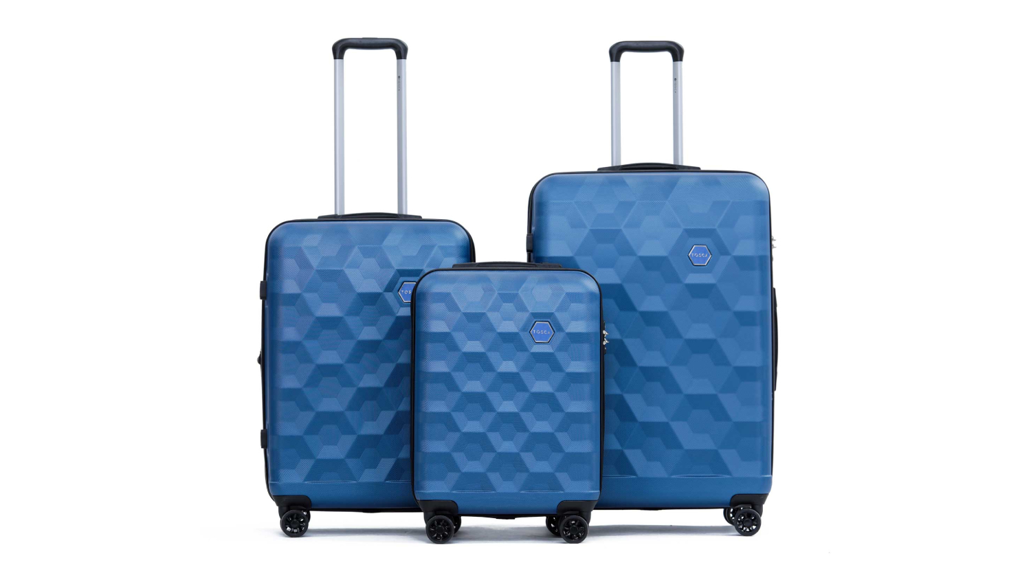 Tosca "Bahamas" Hard Luggage Case Set 3pcs. - Blue