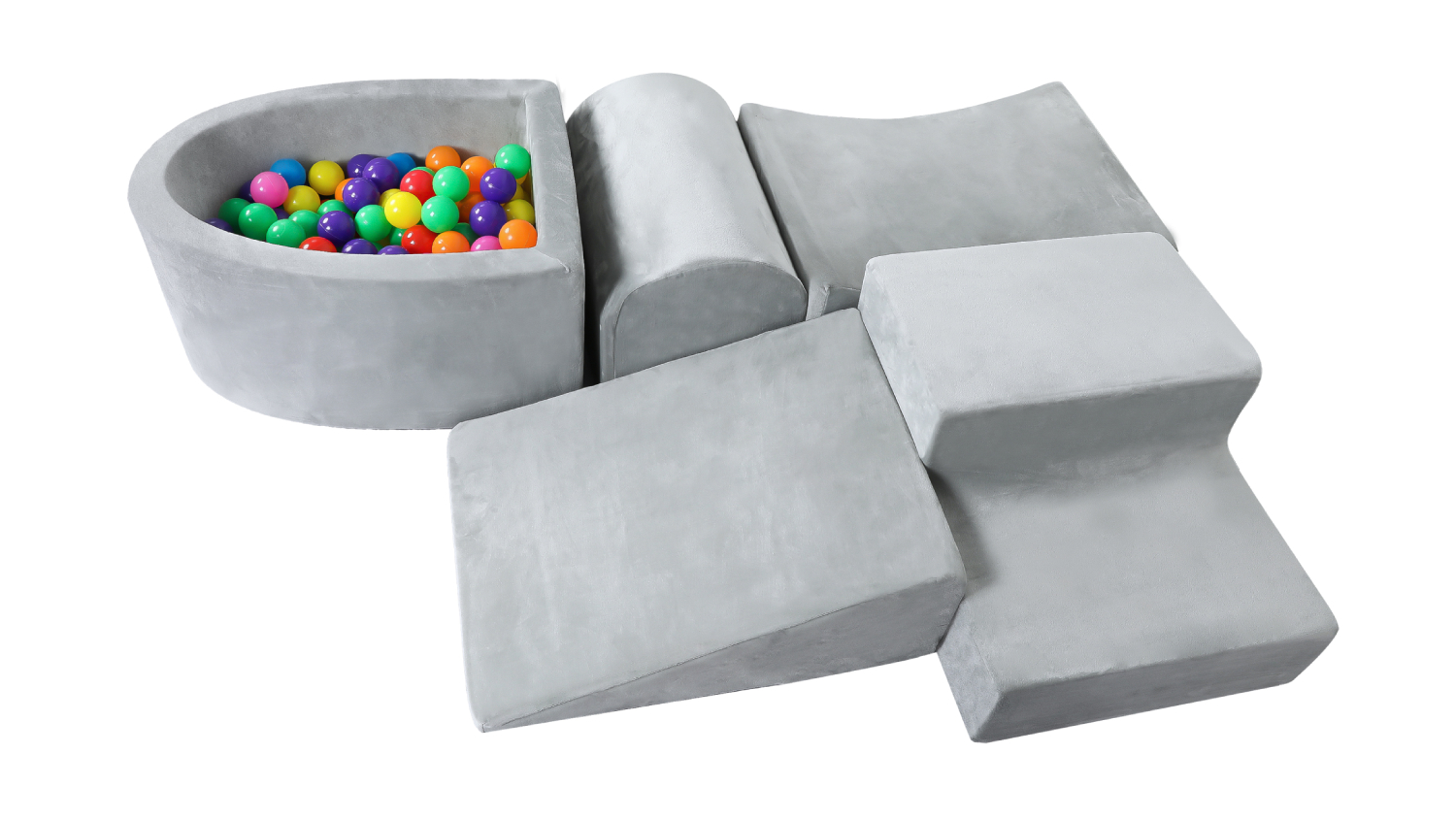 Bopeep Soft Foam Playground and Ballpit 5pcs. - Grey