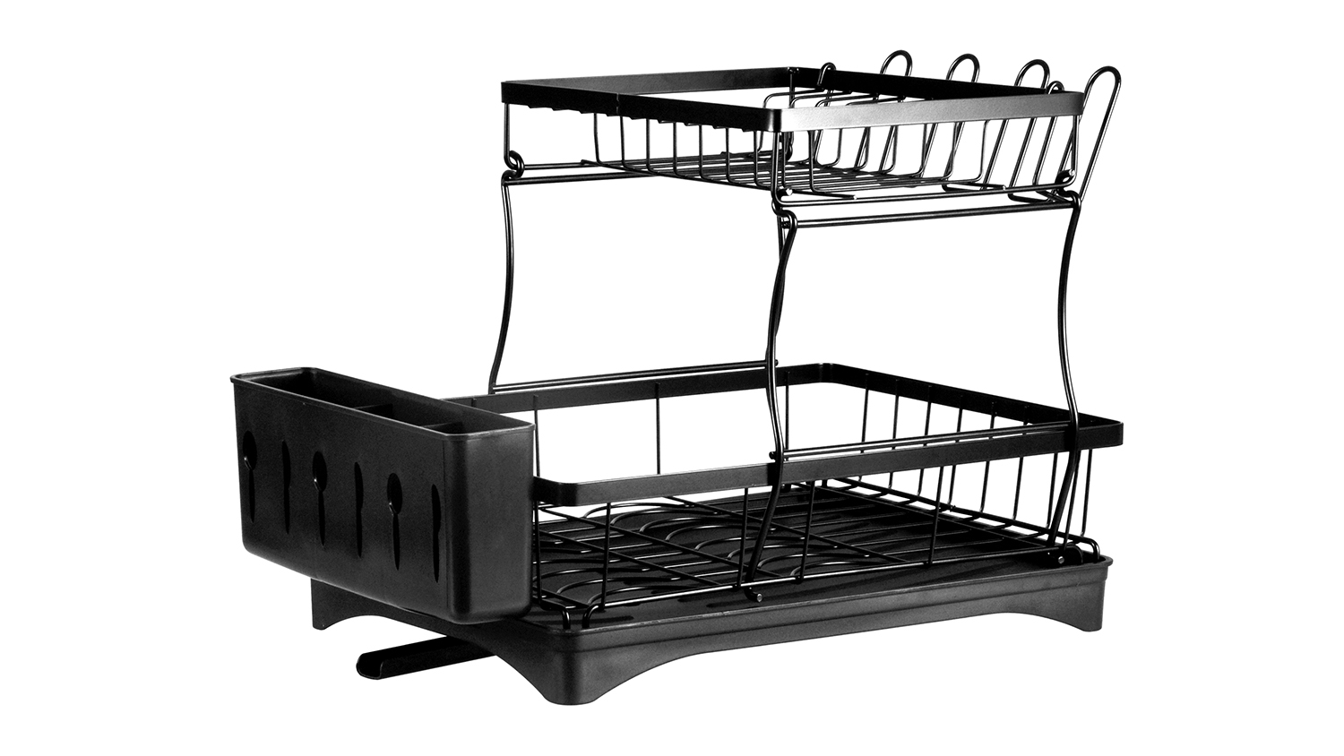 Toque 2 Tier Benchtop Dish Drainer Rack - Black