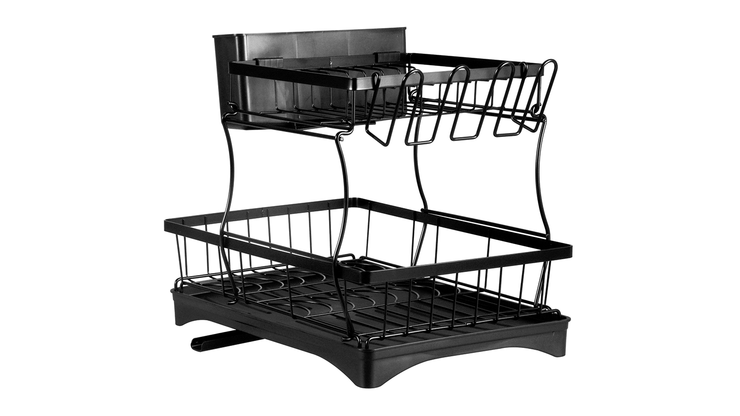 Toque 2 Tier Benchtop Dish Drainer Rack - Black