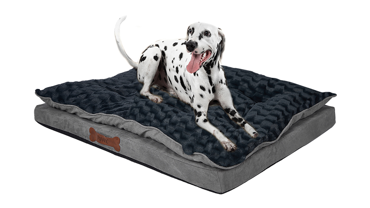 PaWz Plush Calming Cozy Pet Bed Mat with Pillow Large - Grey