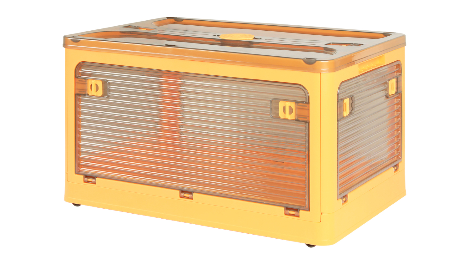 Stacked Folding Stable Storage Container with Lid, Acess Doors 124L - Orange