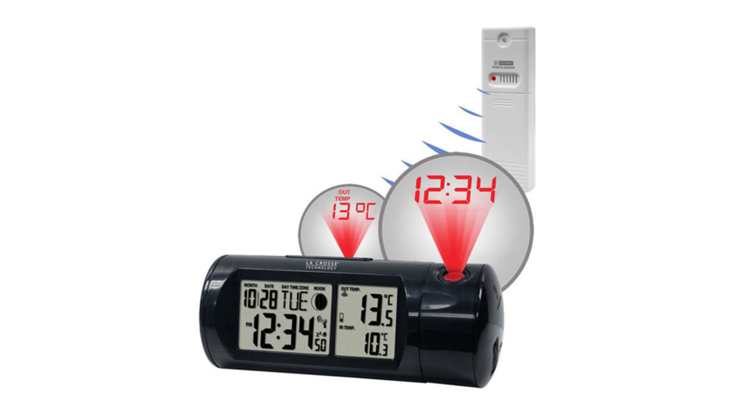 La Crosse Wireless Projector Alarm Clock and Weather Station with Outdoor Sensor