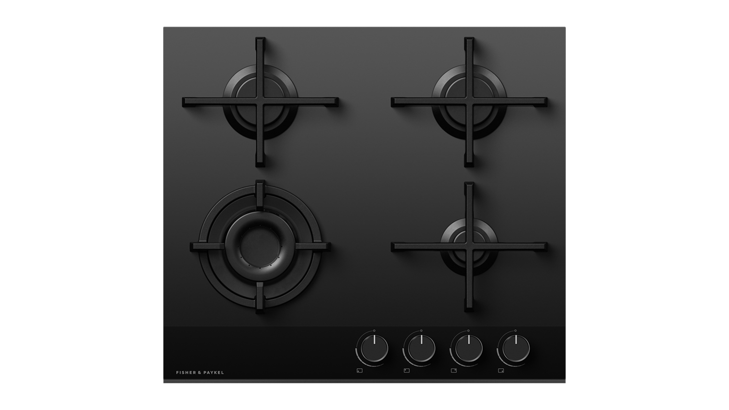 Fisher & Paykel 60cm 4 Burner Gas Cooktop - Black Glass (Series 9/CG604DLPGB4)