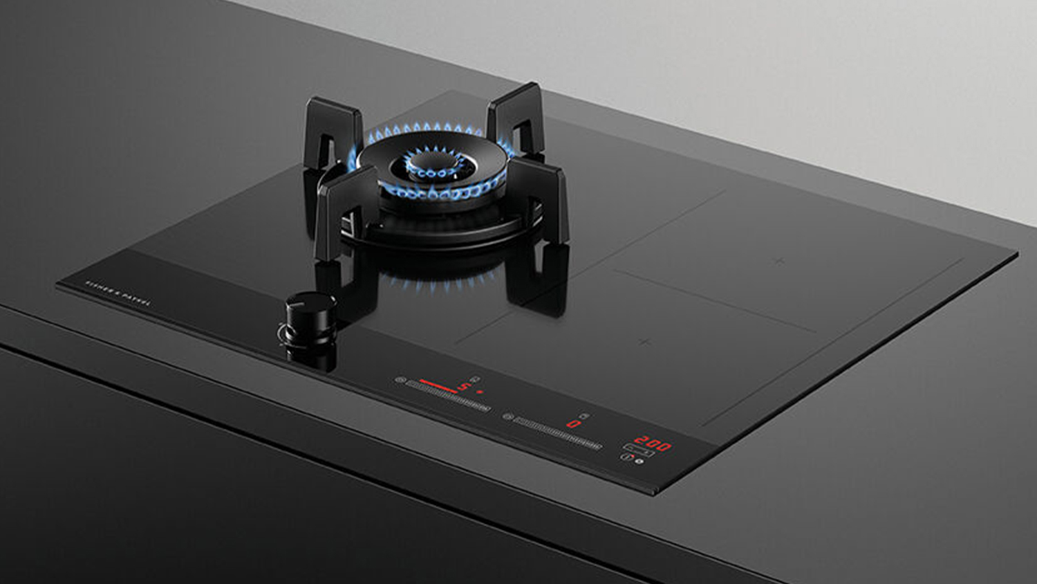 Fisher & Paykel 60cm 1 + 2 Zone Gas with Induction Cooktop - Black (Series 9/CGI603DLPTB4)