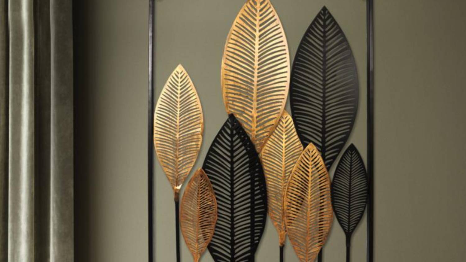 Sello Elegant Metal Wall Decoration 84 x 52cm - Large Fronds