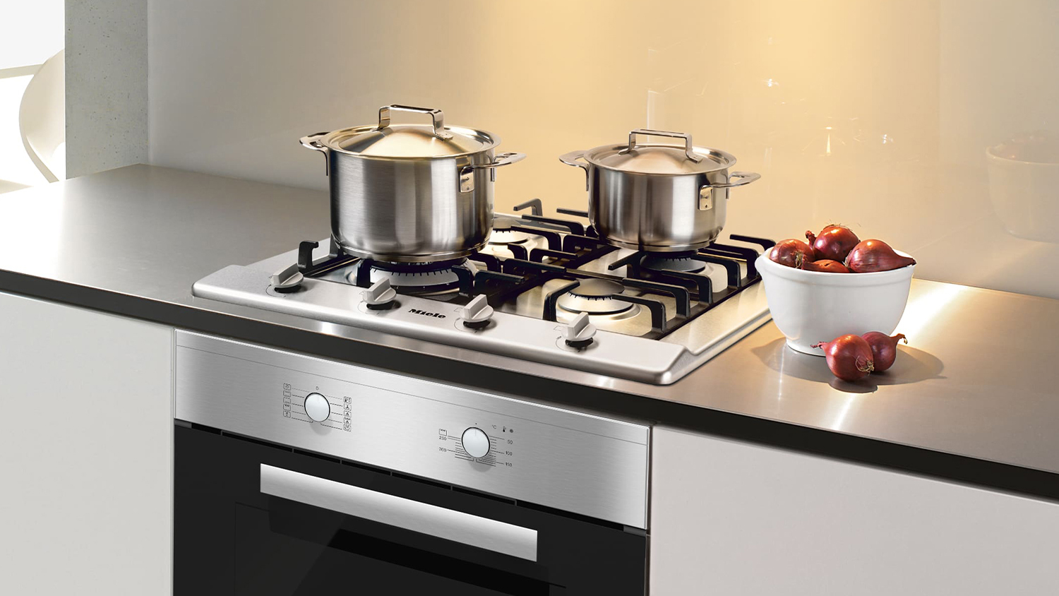 Miele 60cm 4 Burner Gas Cooktop - Stainless Steel (KM 2012/07111200)