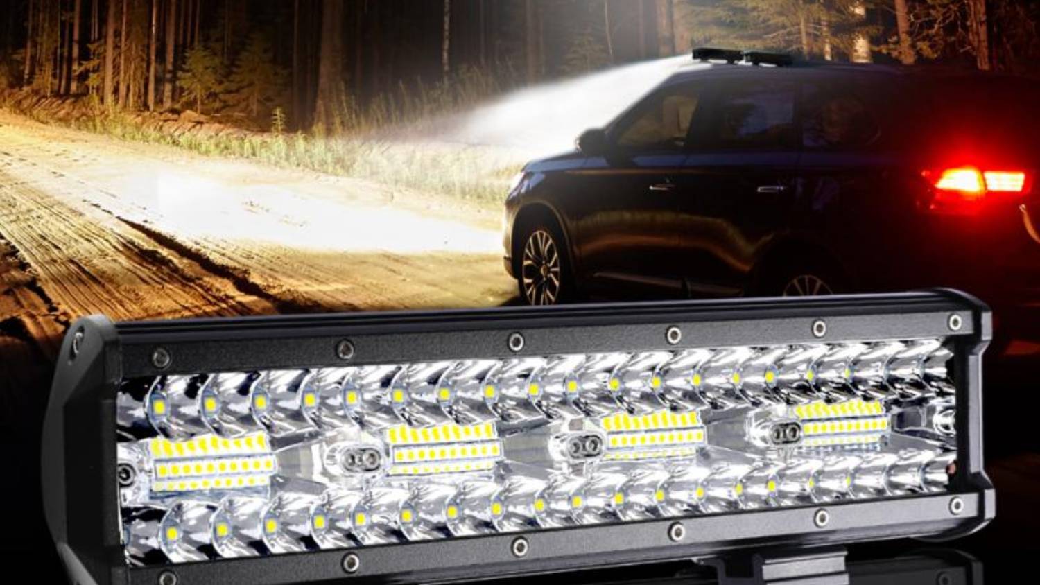 Sello Car-Mounted LED Bar Floodlight with Spotlight, Mounting Bracket