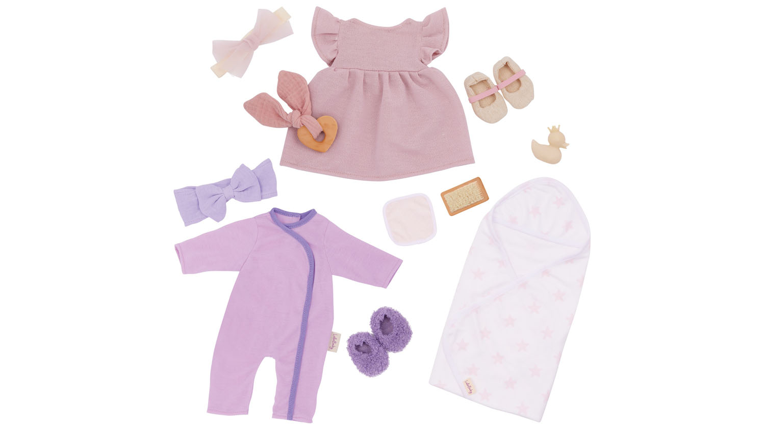 LullaBaby Baby Doll Outfit 14" - Bathtime Outfit with Accessories