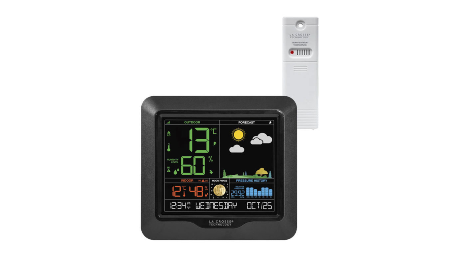 La Crosse Small Colour Display Weather Station with Pressure, Lunar Phases