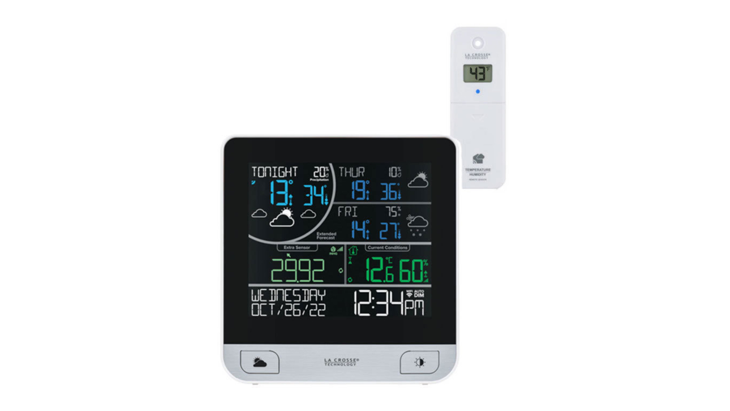 La Crosse Wireless App-Enabled Weather Station with Outdoor Sensor - Sleek Black