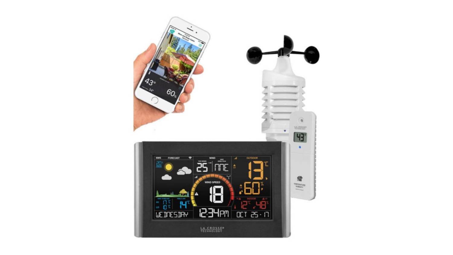 La Crosse Wireless Wi-Fi Enabled Multi-Day Weather Station with Outdoor Sensor - White