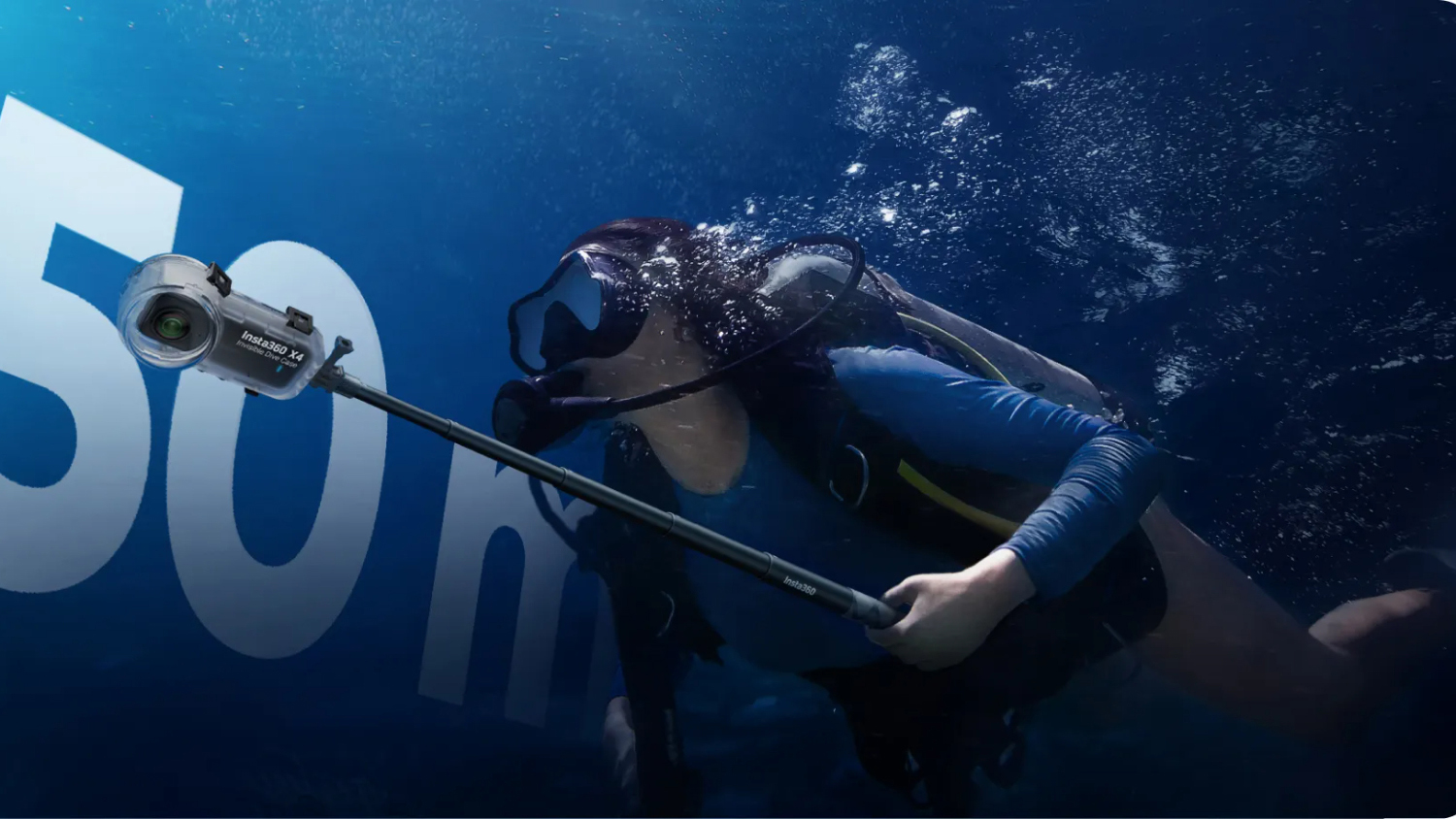 Insta360 2-in-1 Invisible Selfie Stick & Tripod - Black