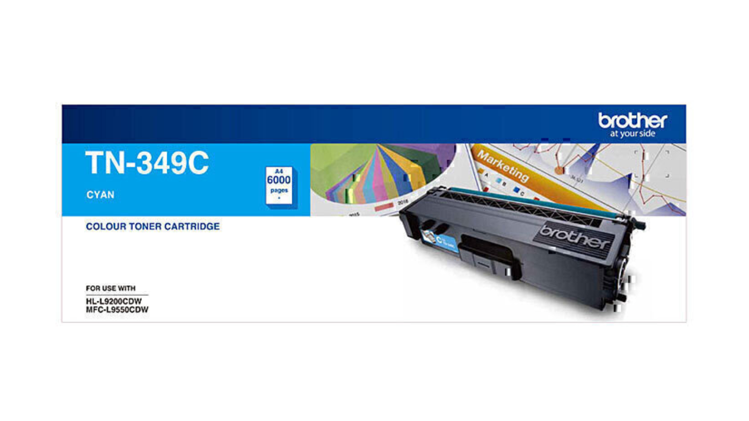 Brother TN349 Cyan Printer Toner Cartridge