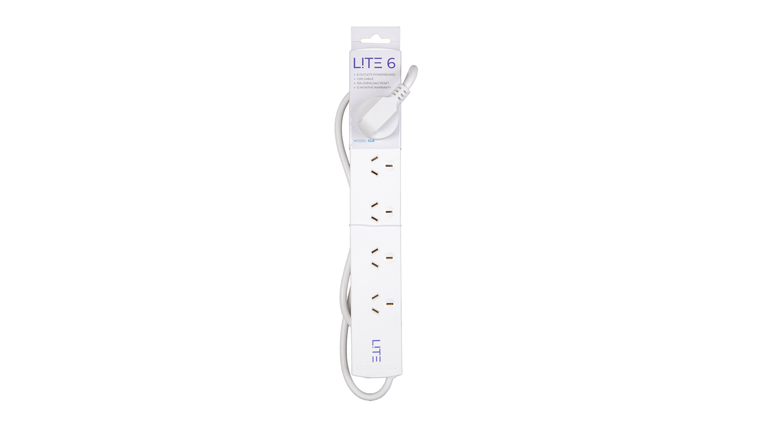 Thor Power Hub - 6 Power Sockets - White (CORE LITE 6/CL6)