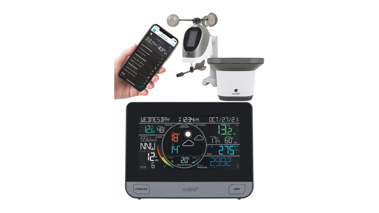 La Crosse Wireless App Enabled Complete Weather Station with Wind and Rain Monitor, Forecasting