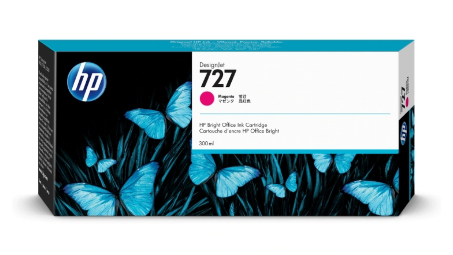 HP #727 Magenta DesignJet Printer Ink Cartridge 300ml F9J77A
