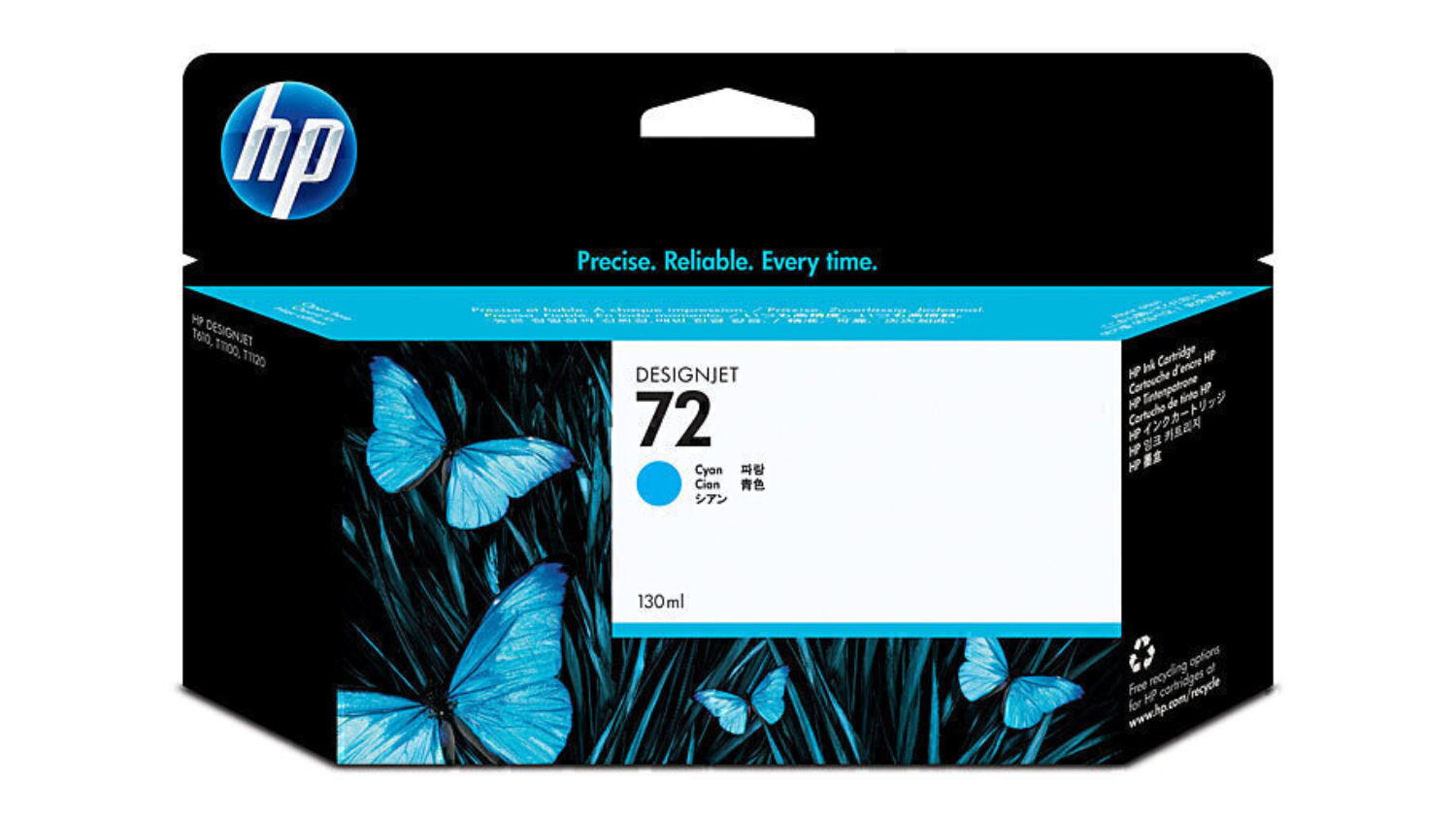 HP #72 Cyan Office Bright Printer Ink Cartridge 130ml C9371A
