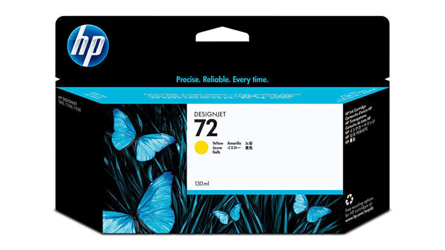 HP #72 Yellow Office Bright Printer Ink Cartridge 130ml C9373A