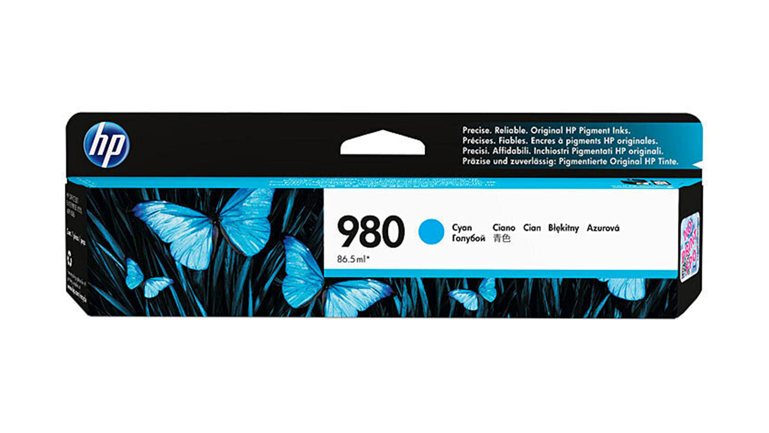 HP #980 Cyan Original Printer Ink Cartridge D8J07A