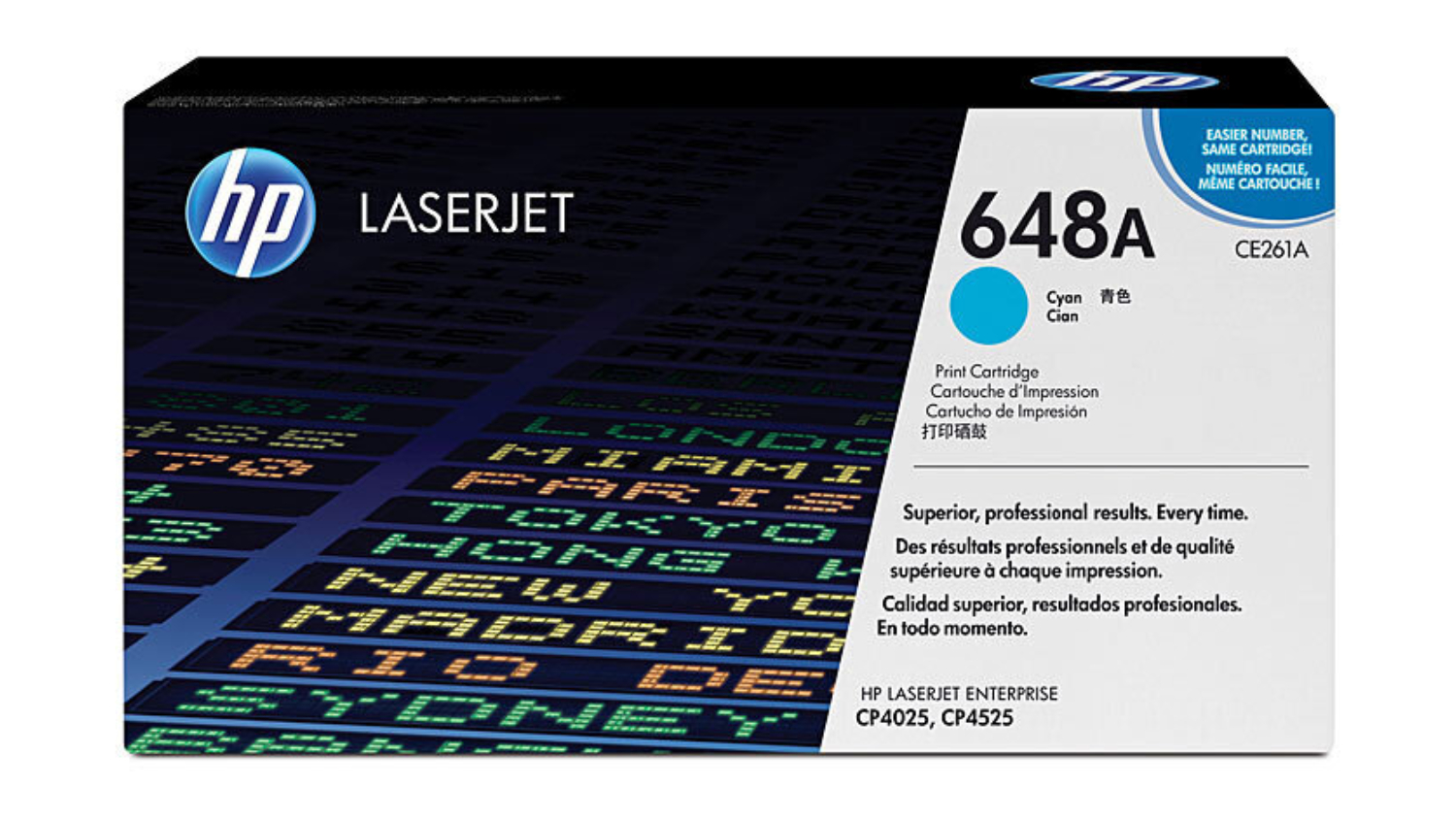 HP #648A Cyan Original LaserJet Printer Toner Cartridge CE261A