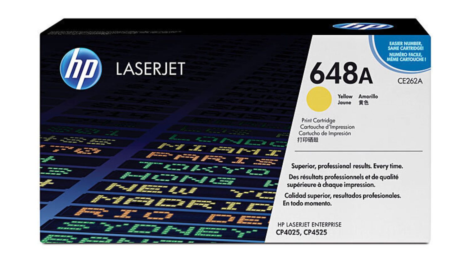 HP #648A Yellow Original LaserJet Printer Toner Cartridge CE262A