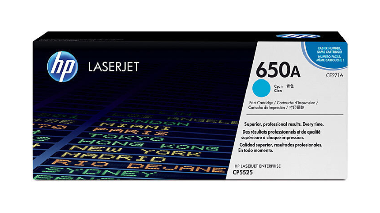 HP #650A Cyan Original LaserJet Printer Toner Cartridge CE271A