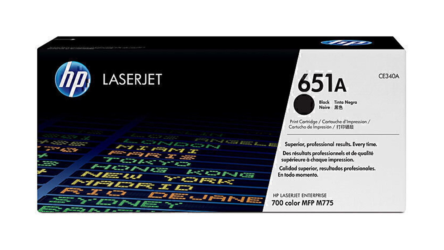 HP #651A Black Original LaserJet Printer Toner Cartridge CE340A