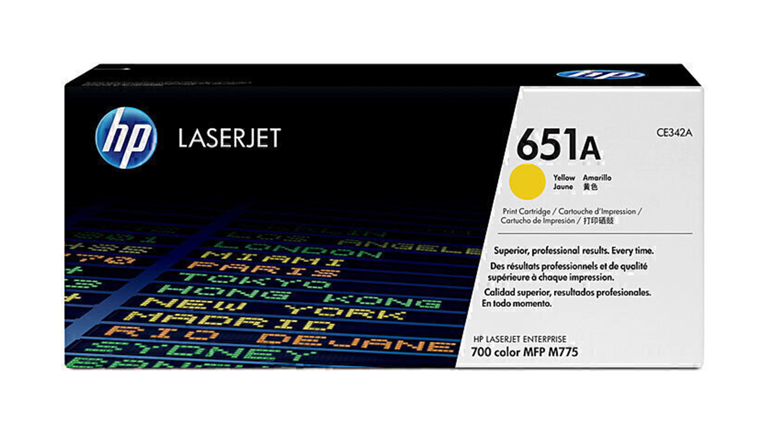 HP #651A Yellow Original LaserJet Printer Toner Cartridge CE342A