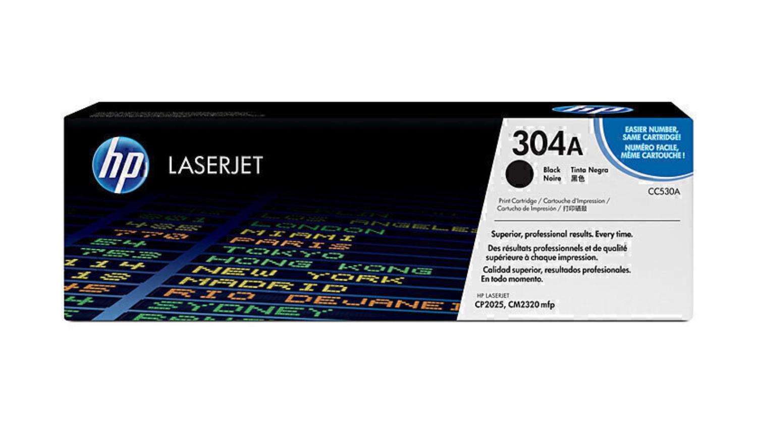 HP #304A Black Original LaserJet Printer Toner Cartridge CC530A