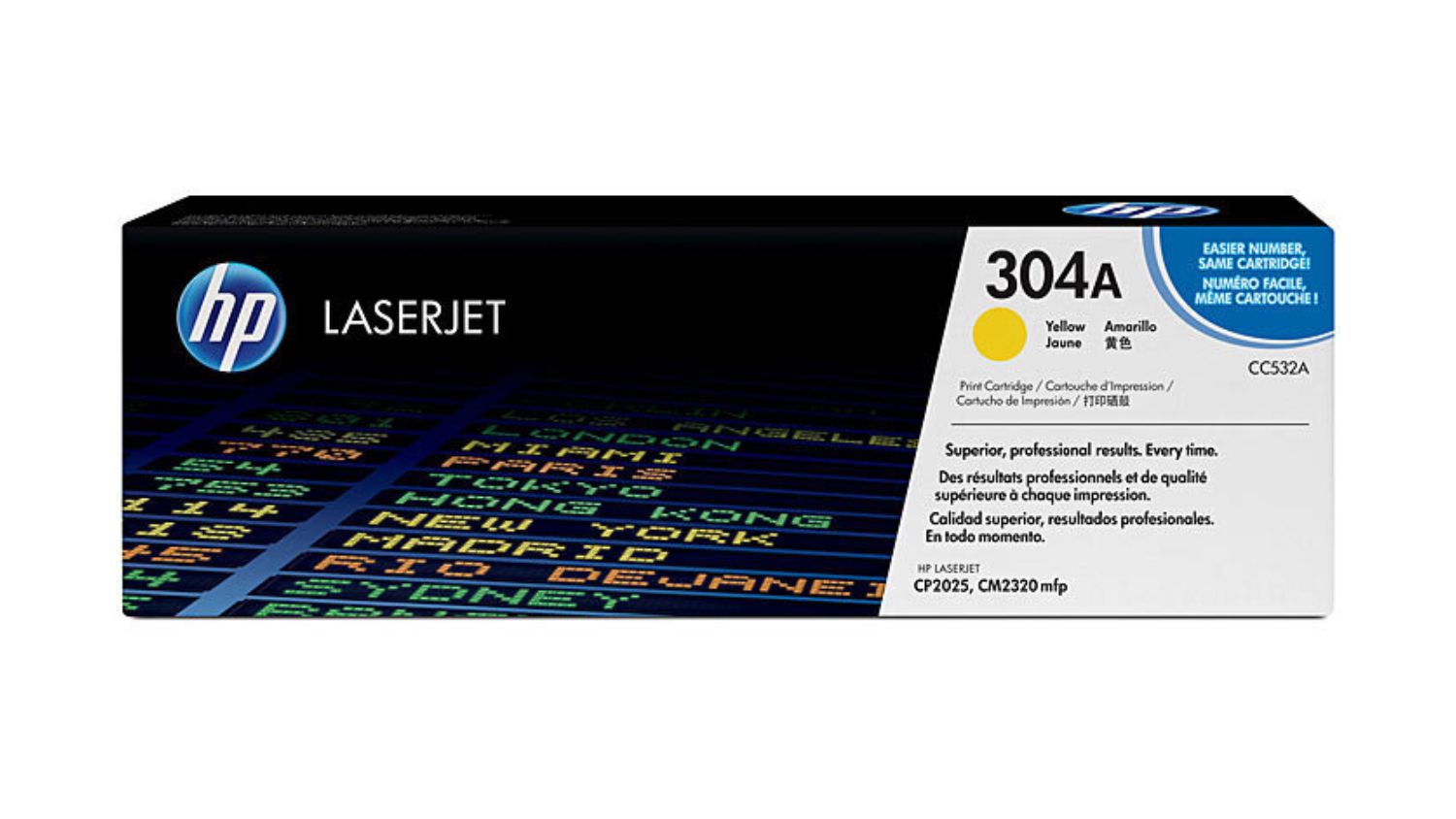 HP #304A Yellow Original LaserJet Printer Toner Cartridge CC532A