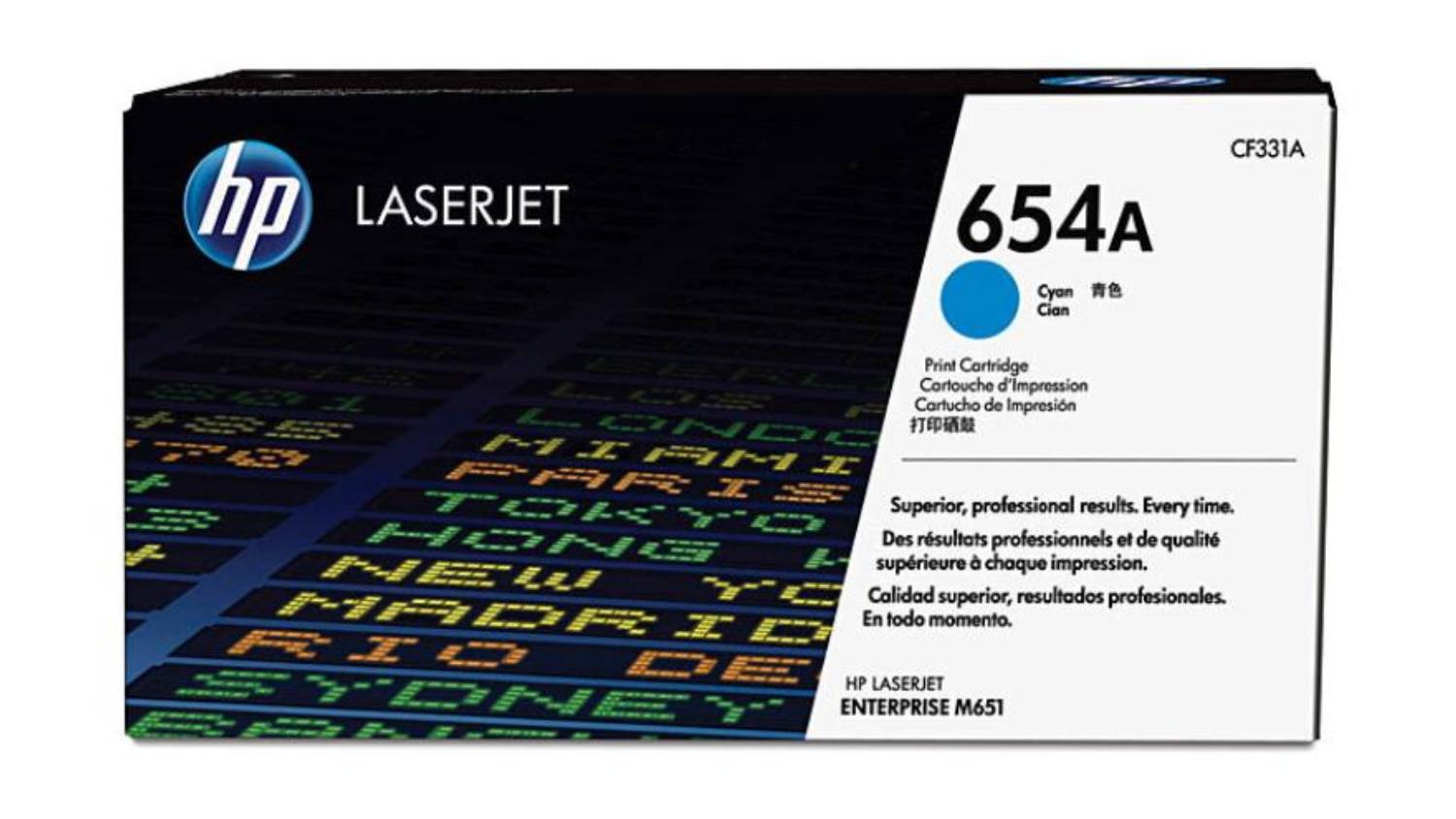 HP #654A Cyan Original LaserJet Printer Toner Cartridge CF331A