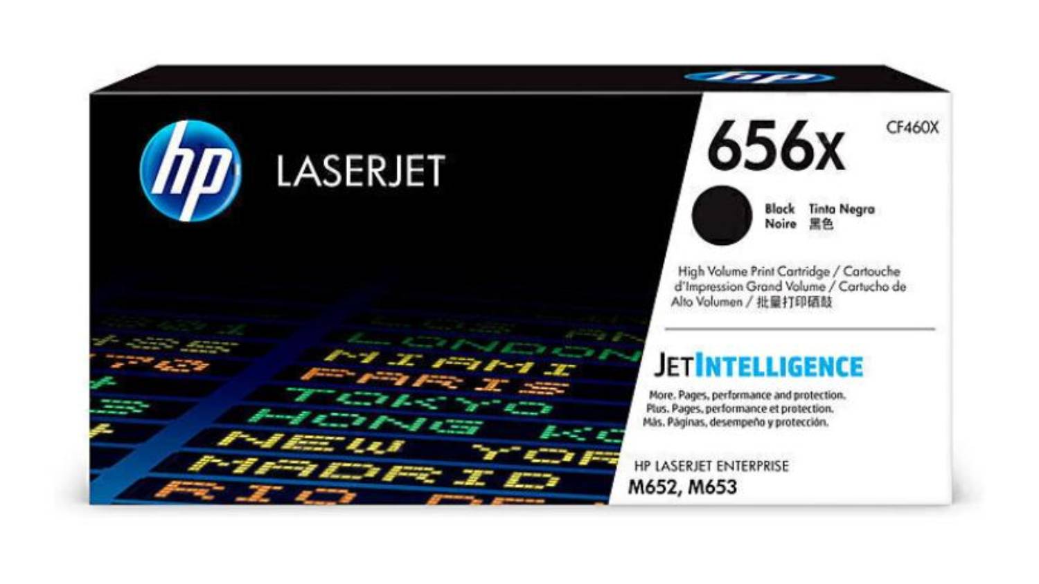 HP #656X Black High Yield LaserJet Printer Toner Cartridge CF460X