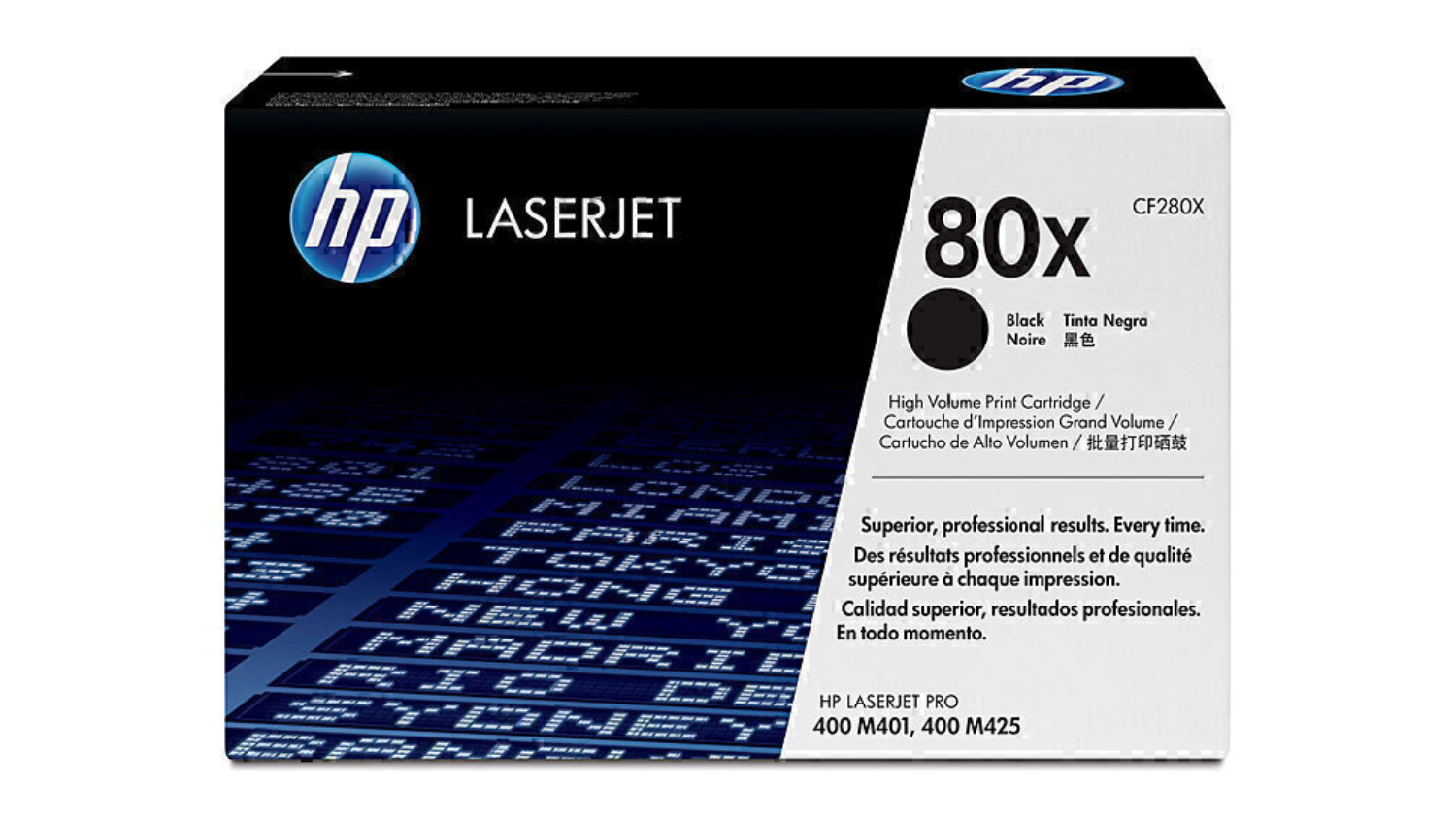 HP #80X Black High Yield LaserJet Printer Toner Cartridge CF280X