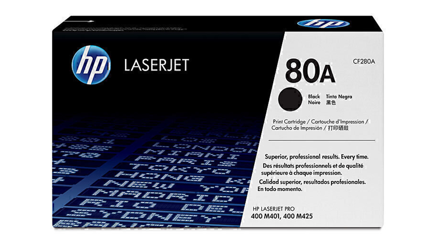 HP #80A Black Original LaserJet Printer Toner Cartridge CF280A