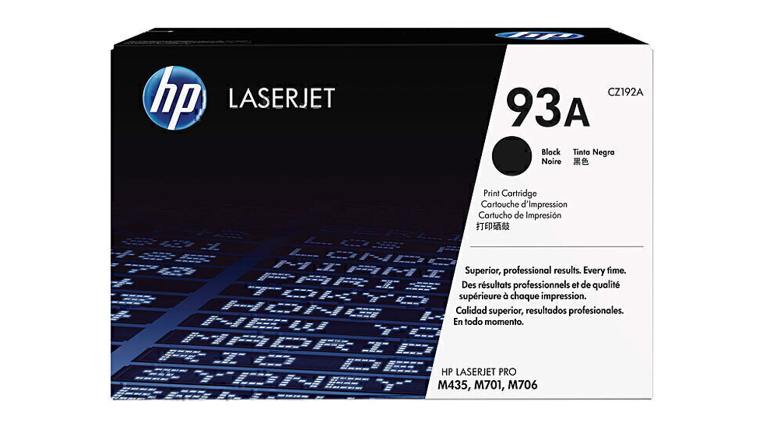 HP #93A Black Original LaserJet Printer Toner Cartridge CZ192A