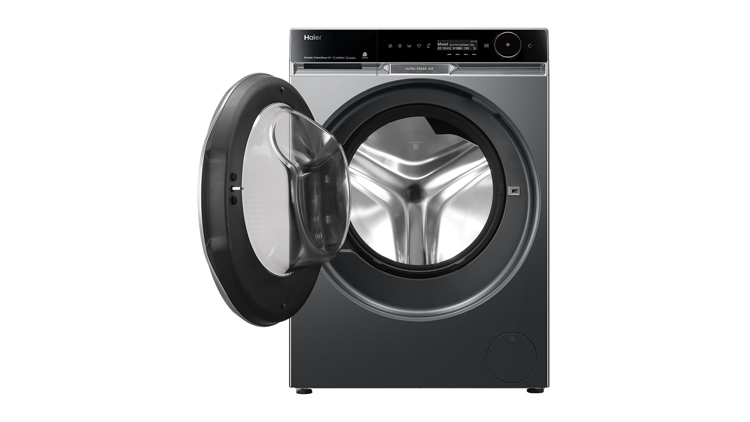 Haier 12kg Front Loading Washing Machine with 18 Programs - Black (HWF12PXB1)