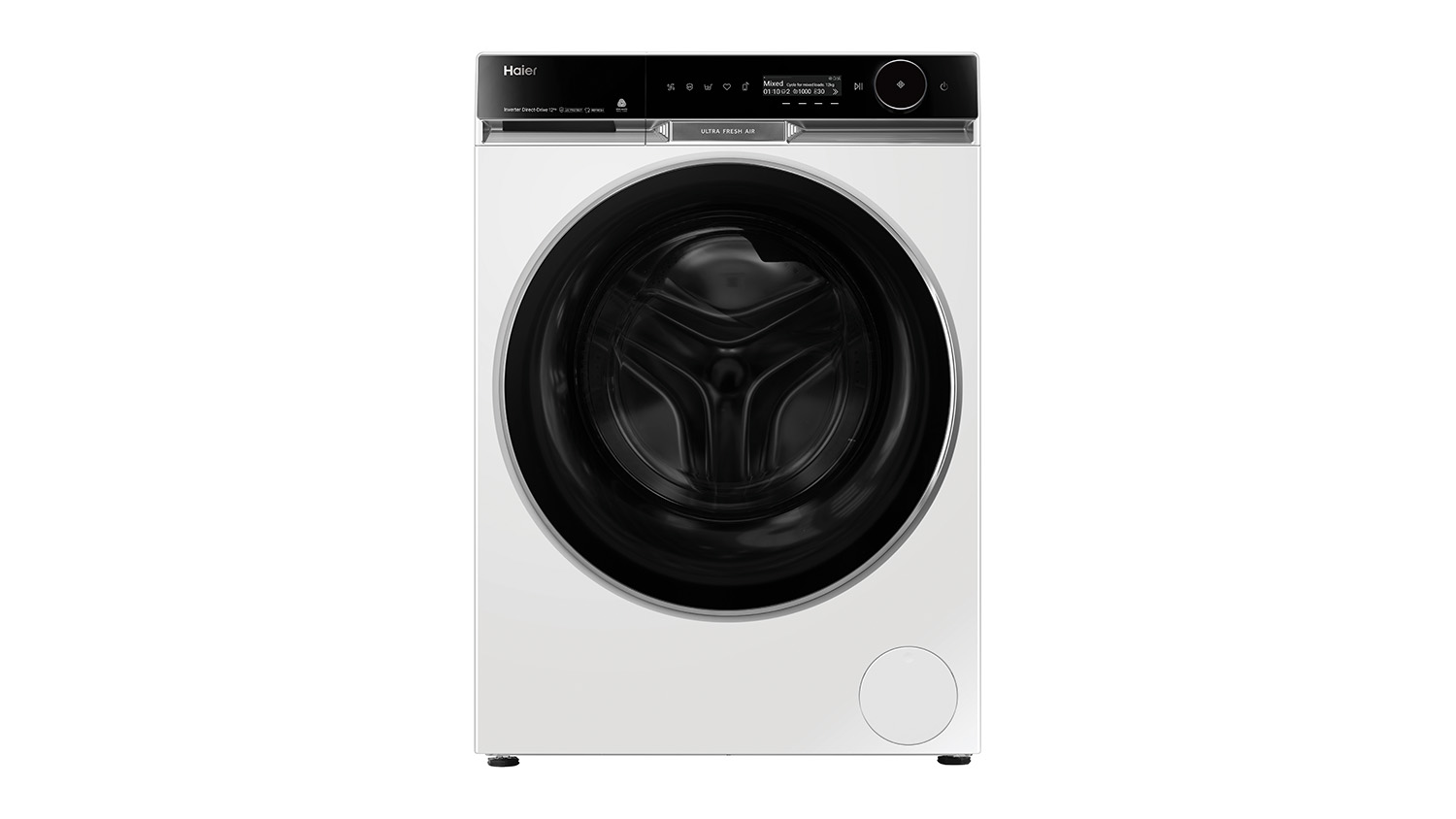 Haier 12kg Front Loading Washing Machine with 18 Programs - White (HWF12PXW1)