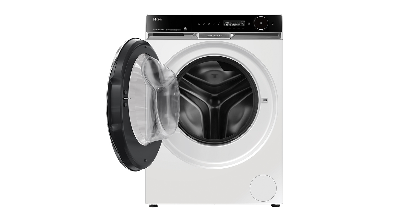 Haier 12kg Front Loading Washing Machine with 18 Programs - White (HWF12PXW1)