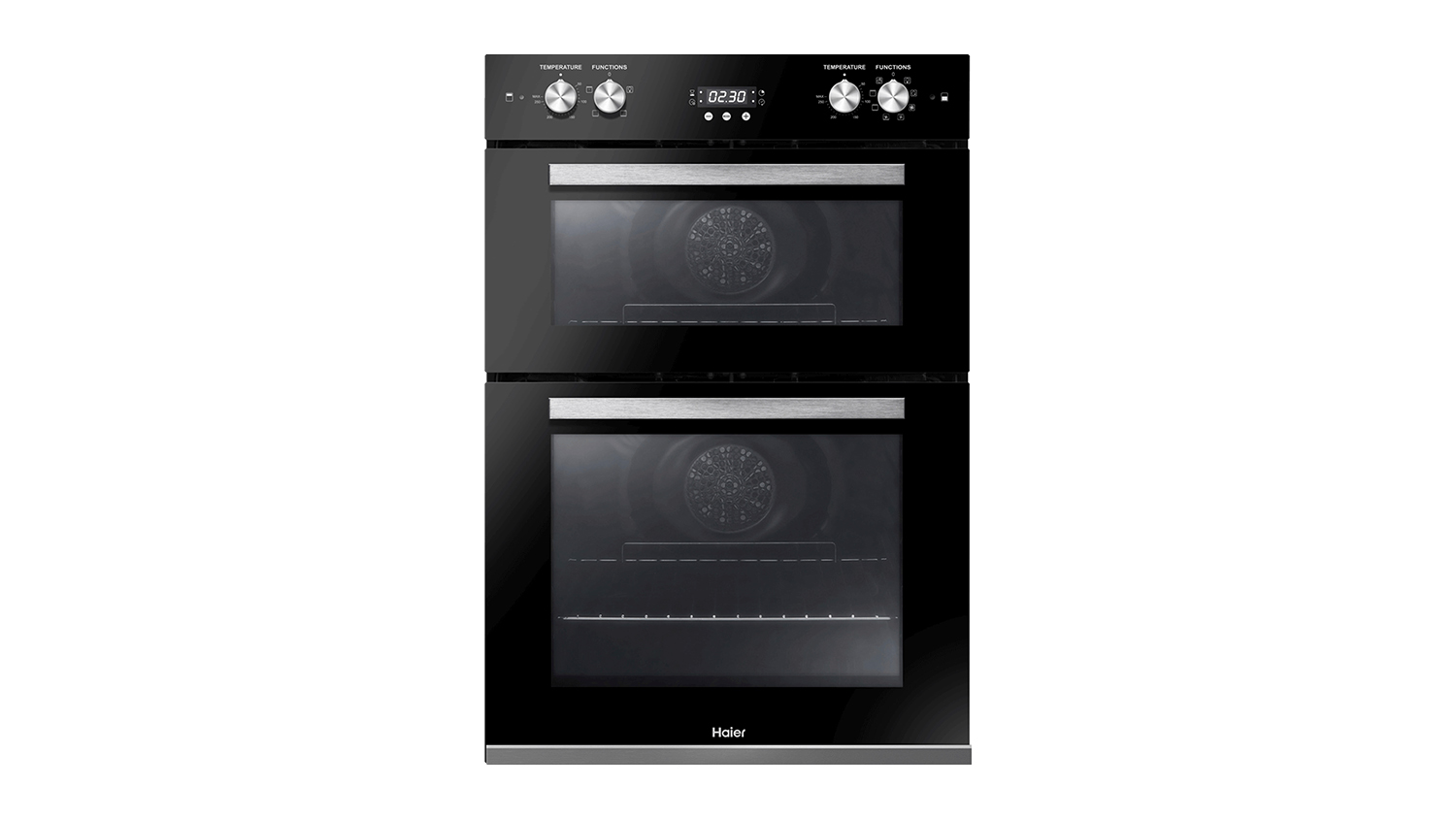Haier 60cm Built-In Double Oven with 7 Functions - Black (HWO60B7EX2)