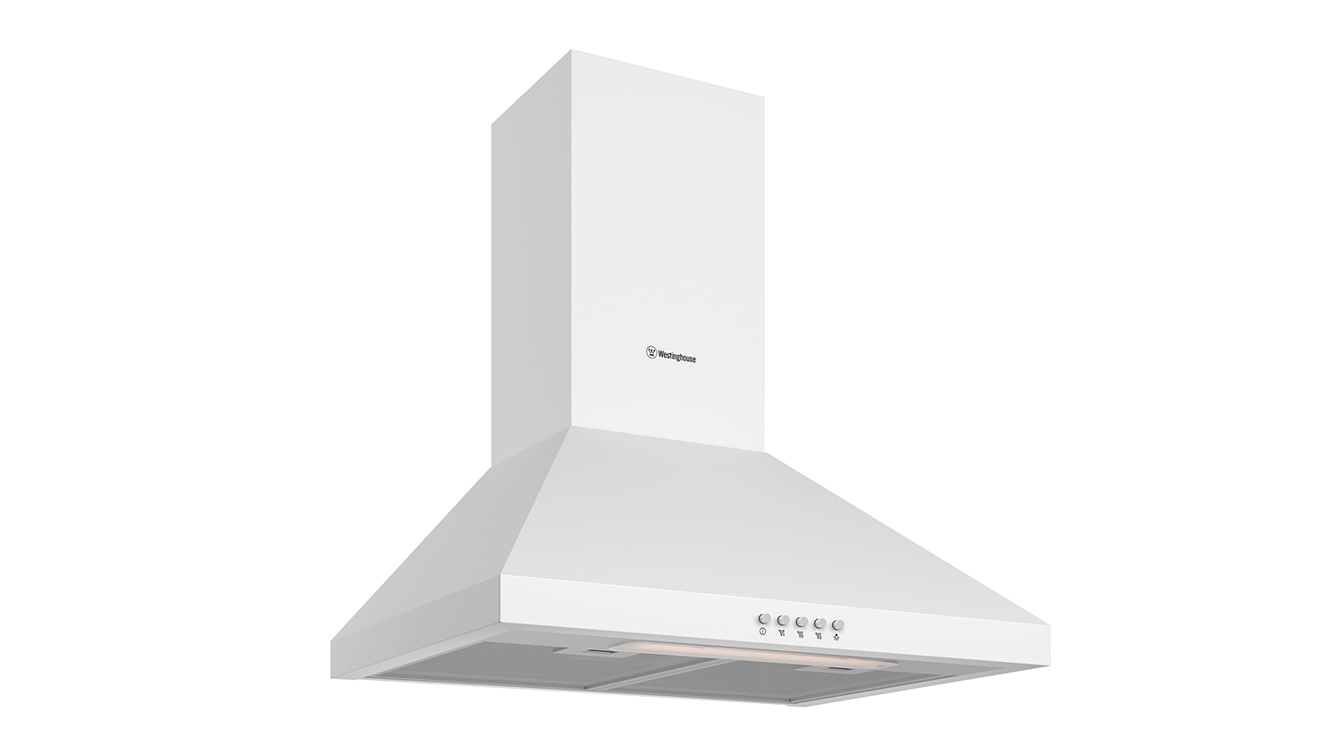 Westinghouse 60cm Pyramid Chimney Wall Mounted Rangehood - White (WRC604WC)