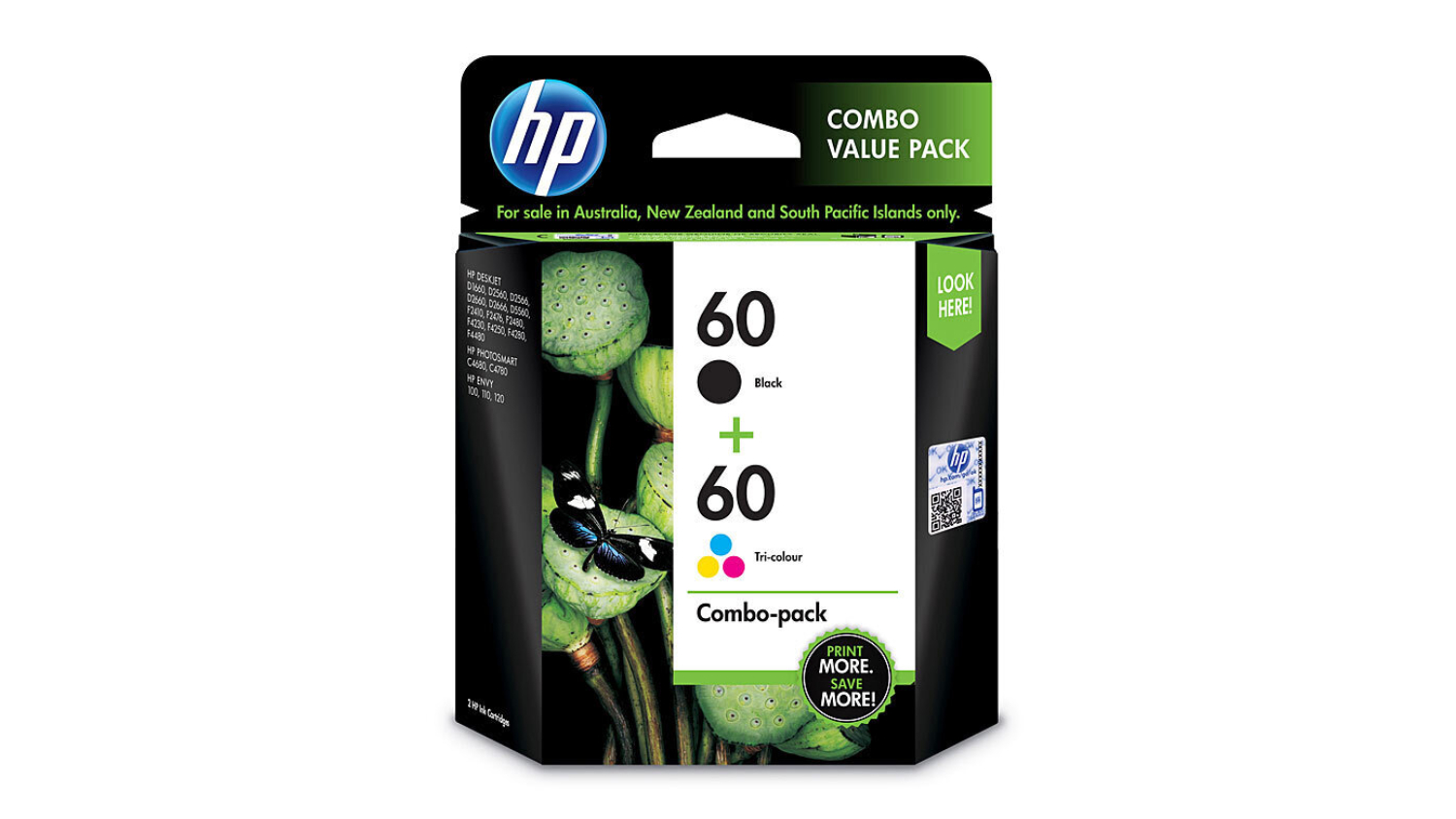 HP #60 Full Colour Printer Ink Cartridge Combo Pack CN067AA