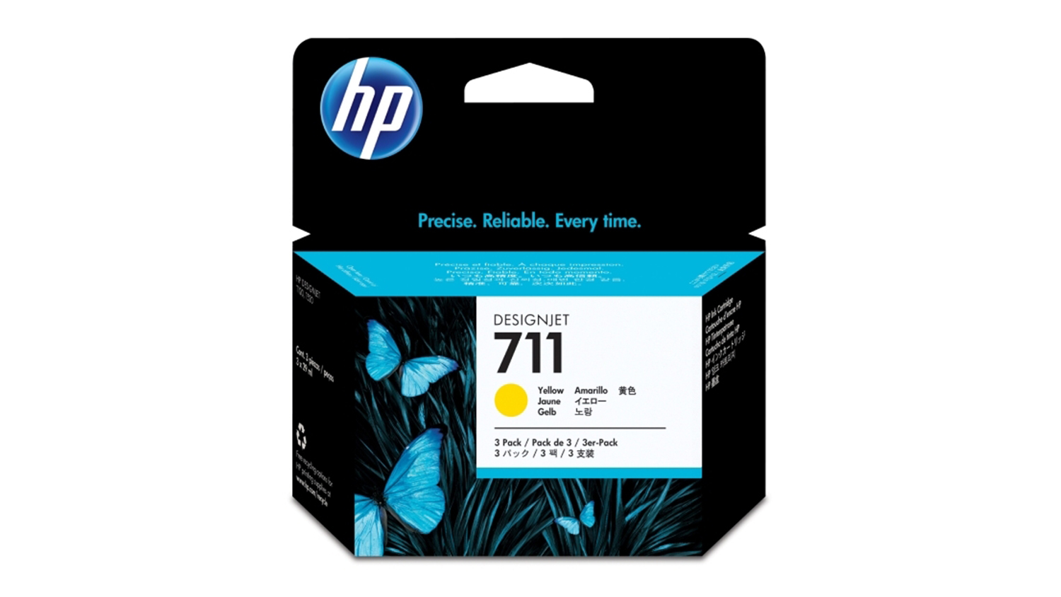 HP #711 Yellow DesignJet Printer Ink Cartridge 29ml 3pcs. CZ136A