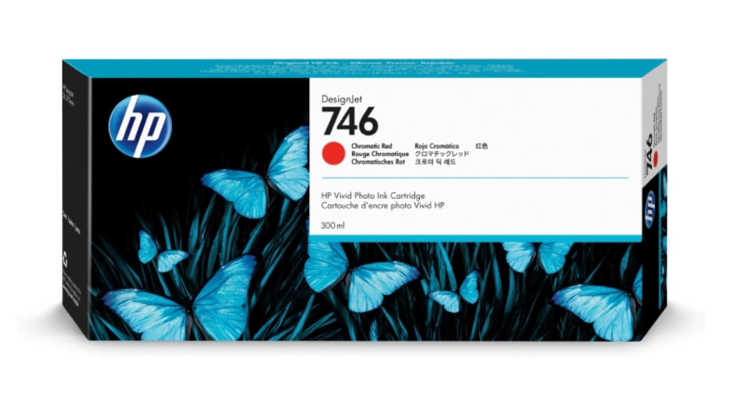 HP #746 Chromatic Red DesignJet Printer Ink Cartridge 300ml P2V81A