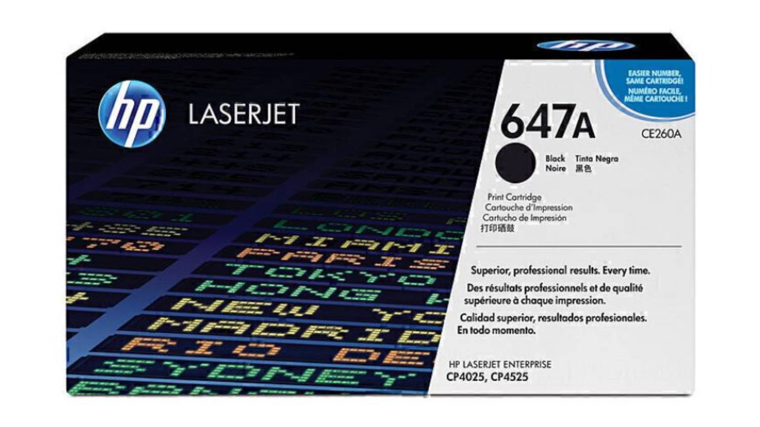 HP #647A Black Original LaserJet Printer Toner Cartridge CE260A