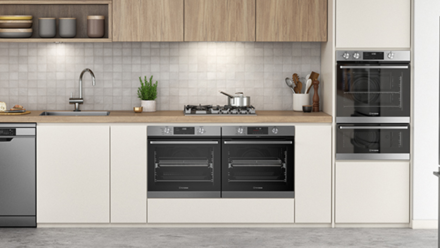 Westinghouse 60cm Built-In Double Oven with 5 + 1 Functions - Stainless Steel (WVE6565SD)