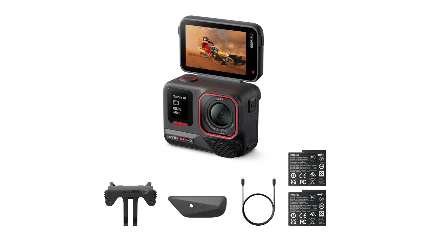 Insta360 Ace Pro 2 8K Action Camera - Black (Dual Battery Bundle)