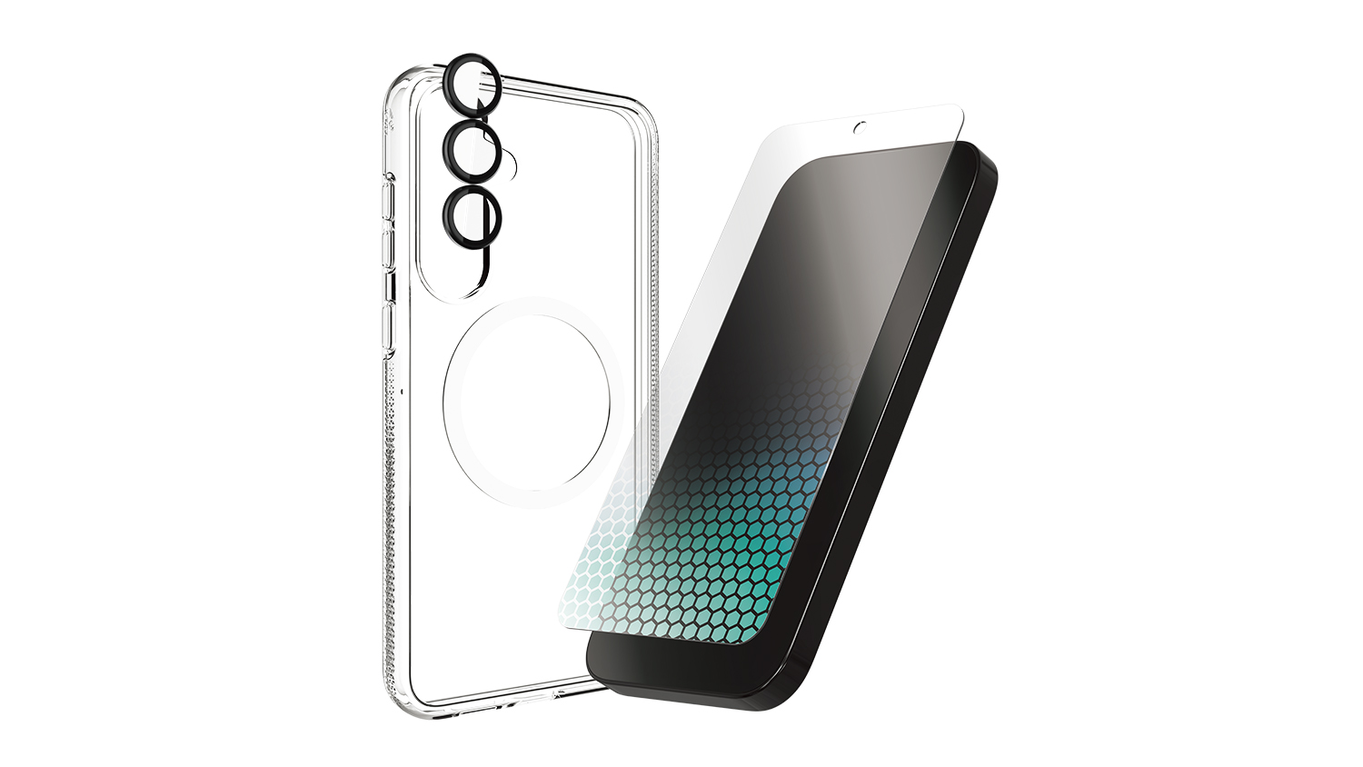 Zagg 3-in-1 Protection Bundle for Samsung Galaxy S25+ - Clear (Case, Screen Protector, Lens Protector)