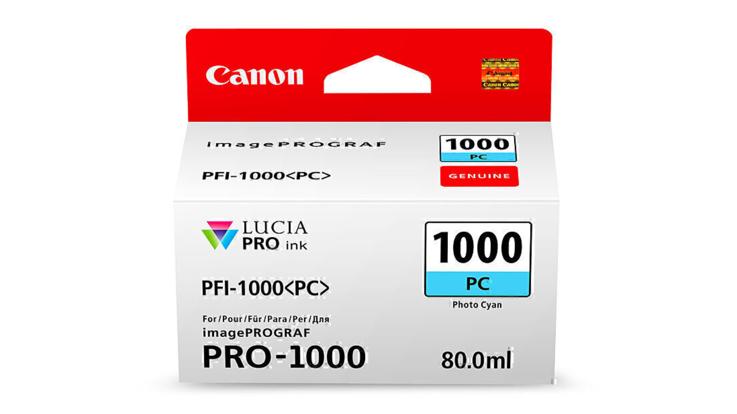 Canon PFI1000PC Photo Cyan Replacement Printer Ink Cartridge