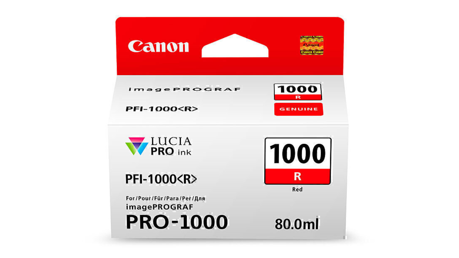 Canon PFI1000R Red Replacement Printer Ink Cartridge